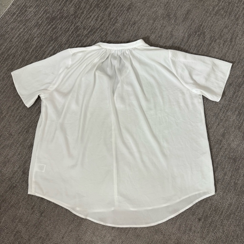 Current Air Split-Neck Short-Sleeve Blouse, Size L - image 4